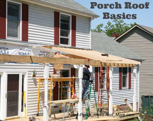 Porch roof construction - installing rafters on porch