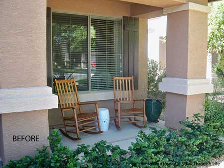 Southwest porch designs normally use simple lines and natural colors 