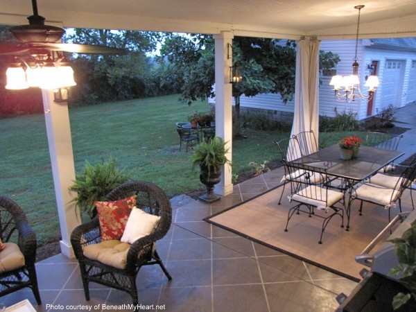 Barbara's Painted Concrete Floor Screened-In Back Porch