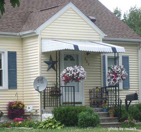 porch awnings aluminum awning metal yellow canopy courtesy reservation restaurant