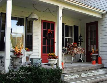 Home Decorating on Autumn Decorated Porch