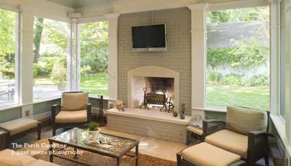 Custom Screen Porch with Flat Screen TV