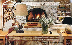 fly rod table lamp in living room on table