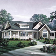 small house plan with nice front porch