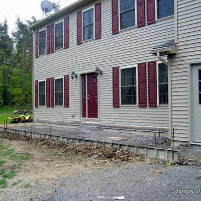 country porch being added to home