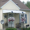 aluminum porch awning over front door on front porch