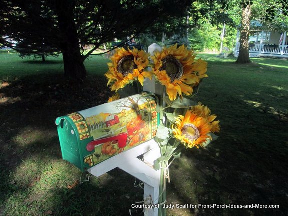 Judy's mailbox is decorated for autumn