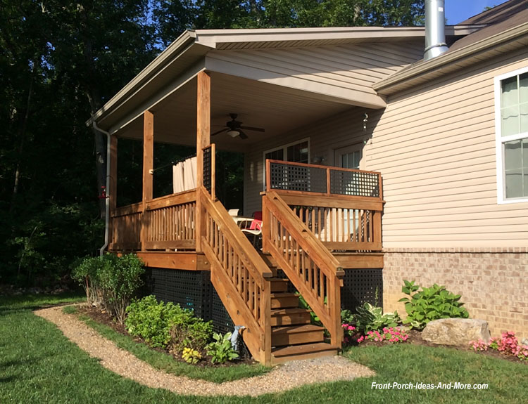 back porch with privacy panels