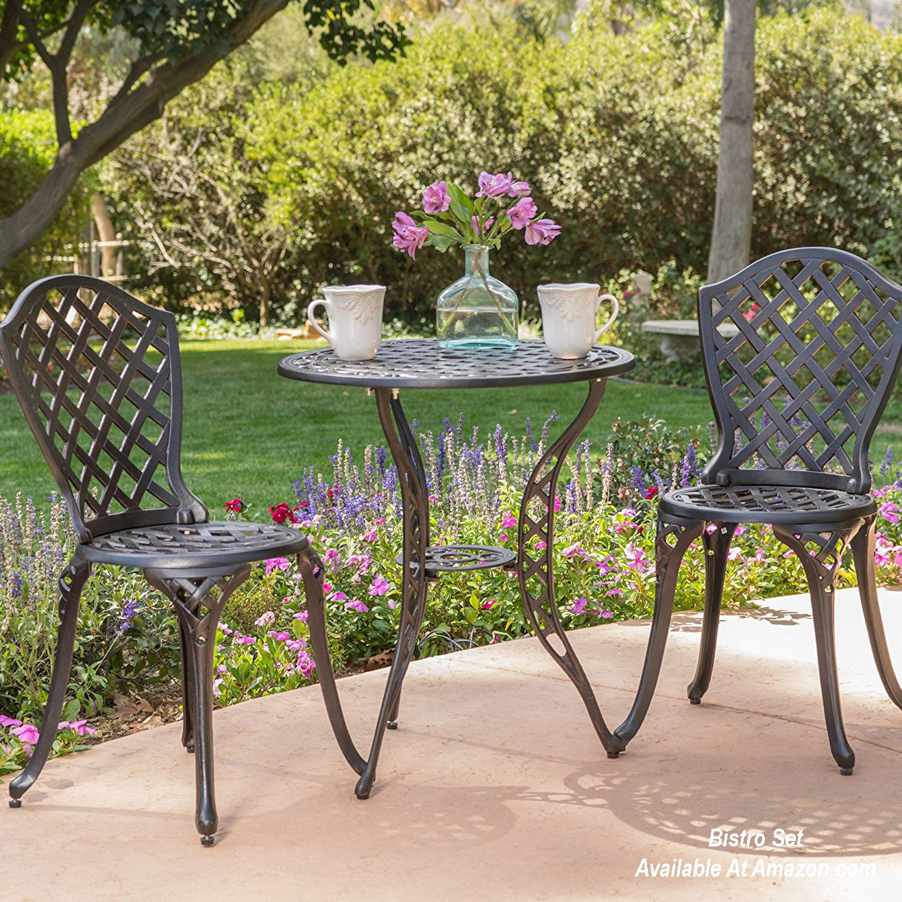 bistro set in front of house