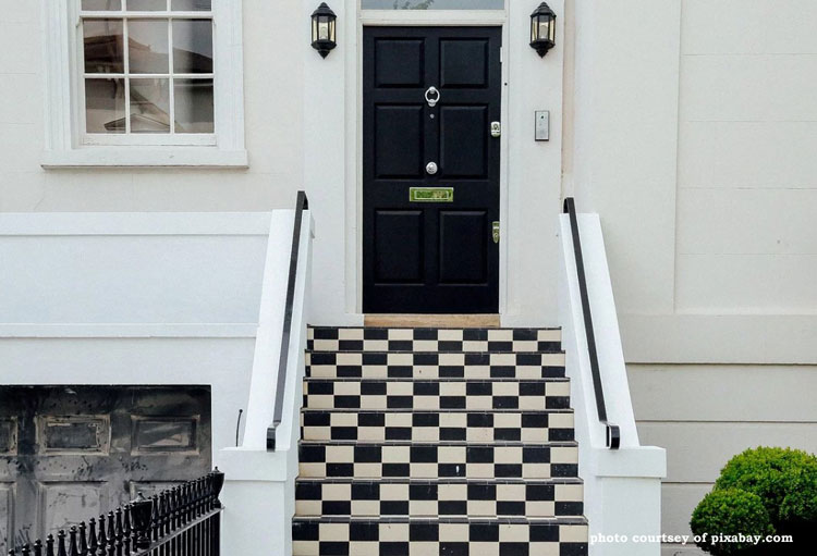 front door painted black