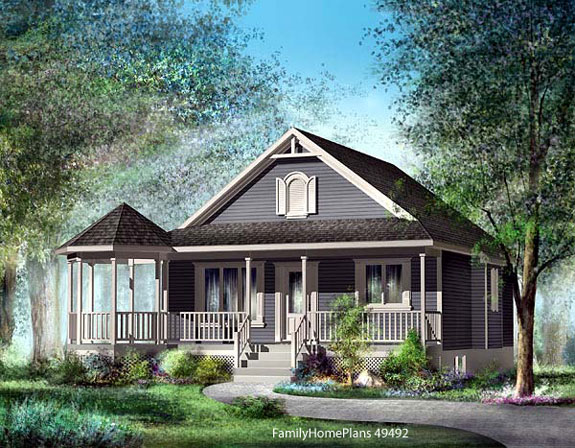 charming bungalow with veranda and pergola from Family Home Plans 49492