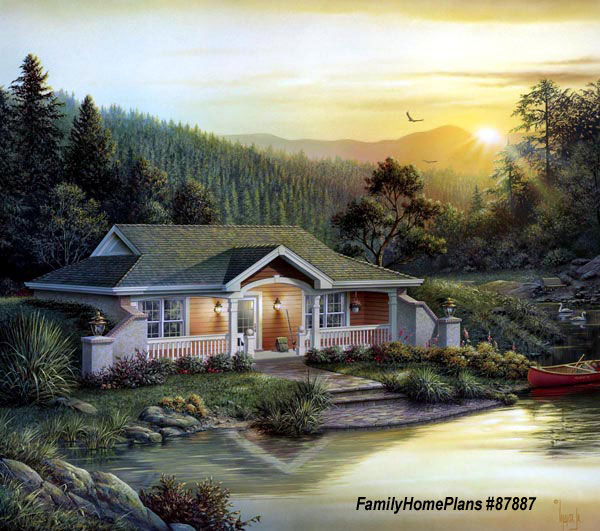 small cabin house plan by family home plans 87887