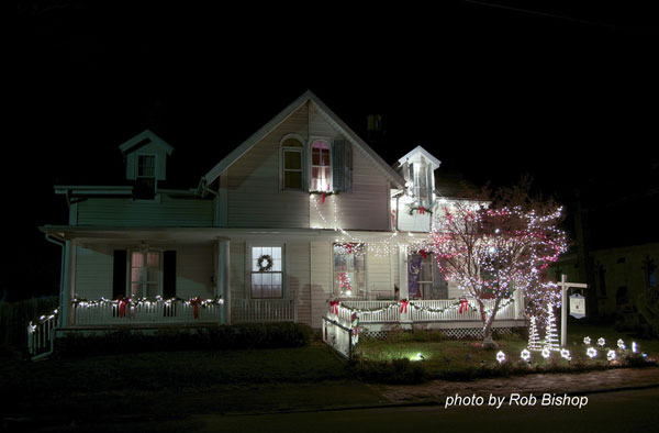 stunning Christmas lights on duplex home