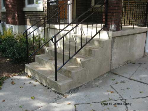 repaired concrete porch steps