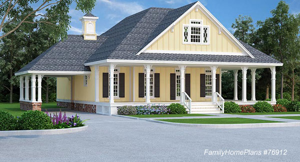 cottage home plan with wrap around front porch from Family Home Plans