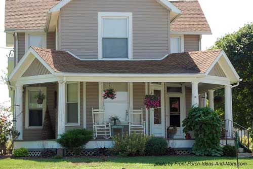 uniquely designed country-style front porch