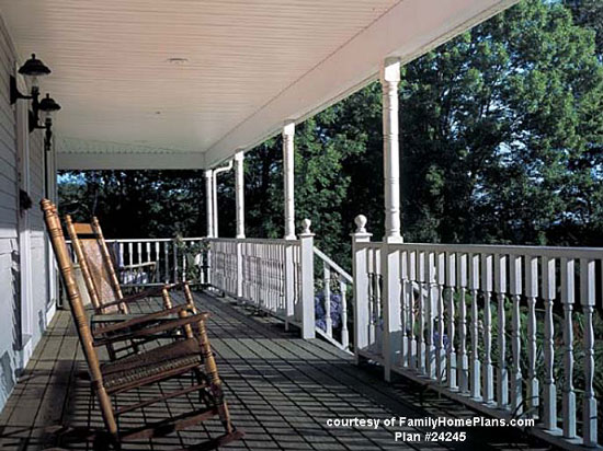 front porch built from Family Home Plans
