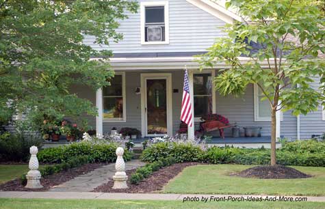 country porch with stone walkway