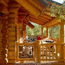 beautiful log home country porch style