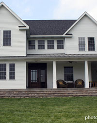 entrance area on wrap around porch