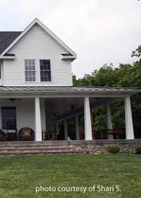 entrance area on wrap around porch