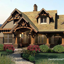craftsman style home plan with front porch