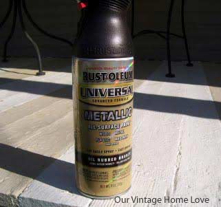 Spray paint used to transform rusty glider in to an adorable piece of outdoor furniture