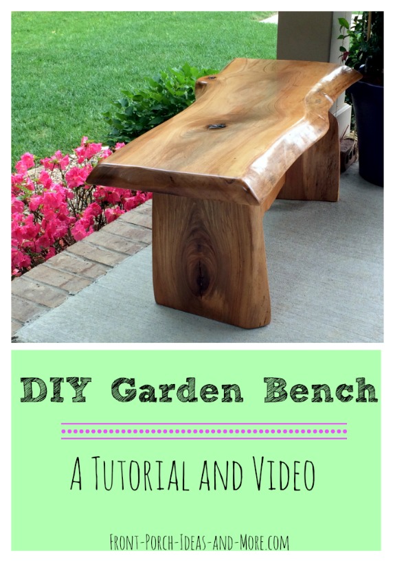 finished diy garden bench on porch