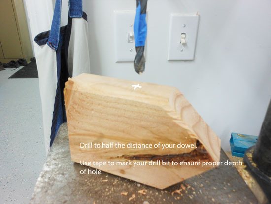 drilling holes for dowels