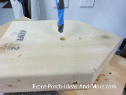 drilling holes for perches in bird houses