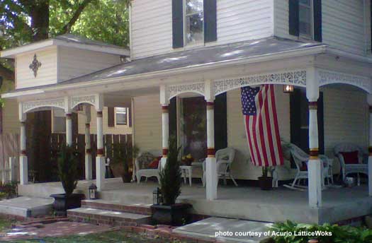 vinyl exterior house trim on porch columns