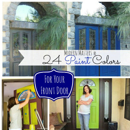 collage showing front door paint colors