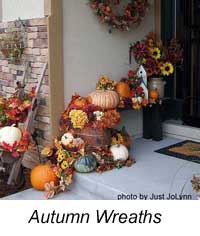 fall decorated front porch