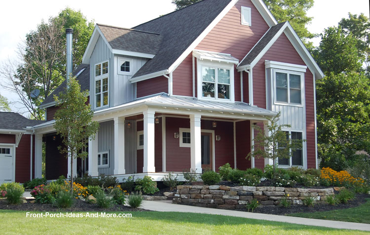 a contemporary farmhouse porch with open porch