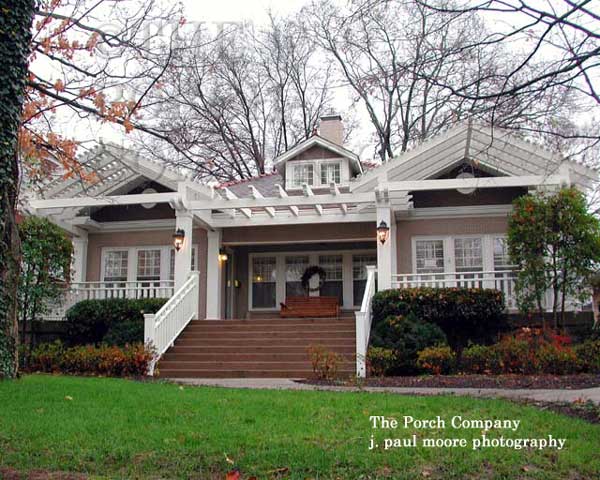 front porch with partial pergola style roof