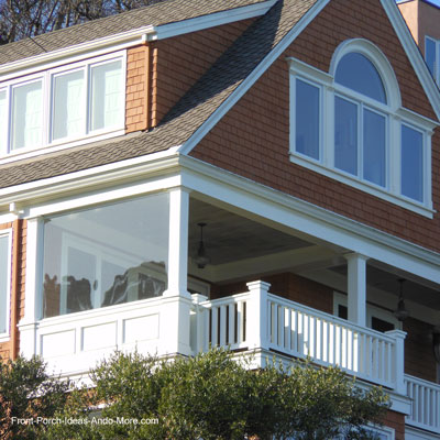 glass panel on front porch