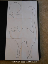 black cat for halloween template