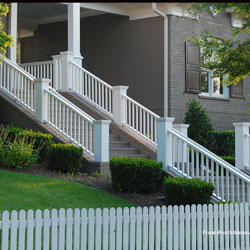 non-continuous hand rails on front porch