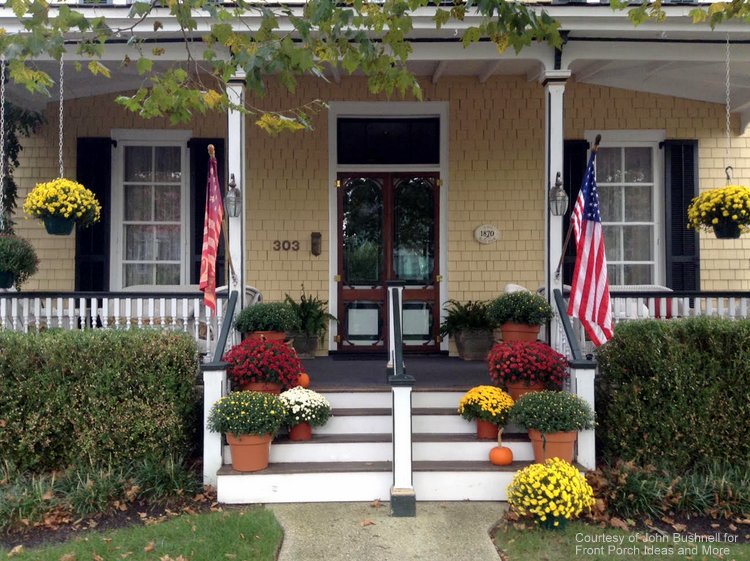 beautiful autumn porch in Cape May NJ