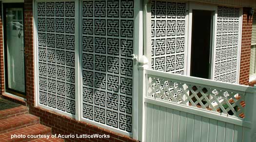Vinyl Lattice Panels Black Privacy Lattice Used To Parion Deck