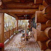 beautiful log home front porch