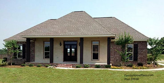 mansard roof style on floor plan 59936 by Family Home Plans