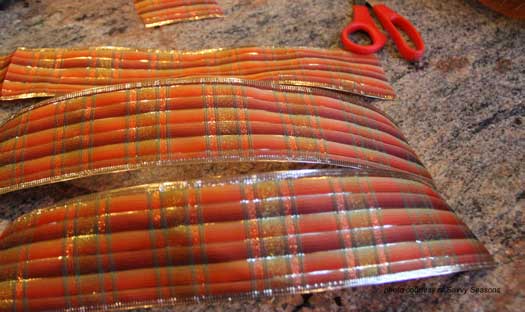 strips for ribbon cut for mesh wreath