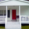 red front door on mobile home