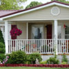 mobile home porch with skirting