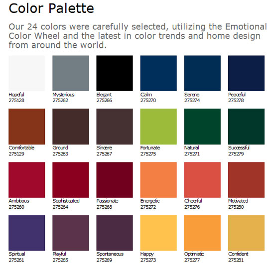 President Paint Color Chart