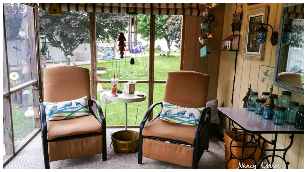 Nancy's friendly back porch looks oh so comfortable
