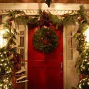 Christmas wreath decorations at Susan's home