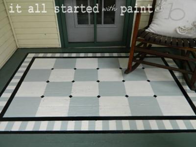 Painted on porch rug