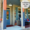 patriotic banners made from burlap on front porch